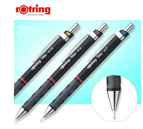 Механический карандаш Rotring Tikky 0,35 мм/0,5 мм 0,7 мм/1,0 мм, черный держатель ручки, автоматический карандаш для рисования