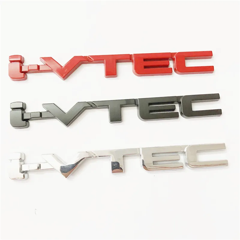

2x Автомобильная хромированная эмблема i-VTEC IVTEC, красная, черная, металлическая наклейка vtec