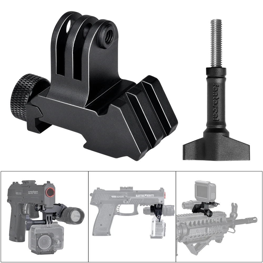 Picatinny Gun Rail Mount Airsoft Gun Adapter Kit for GoPro 8 7 6 5 4 Action Camera Gopro Accessories Hunting Rifle Camera Mount