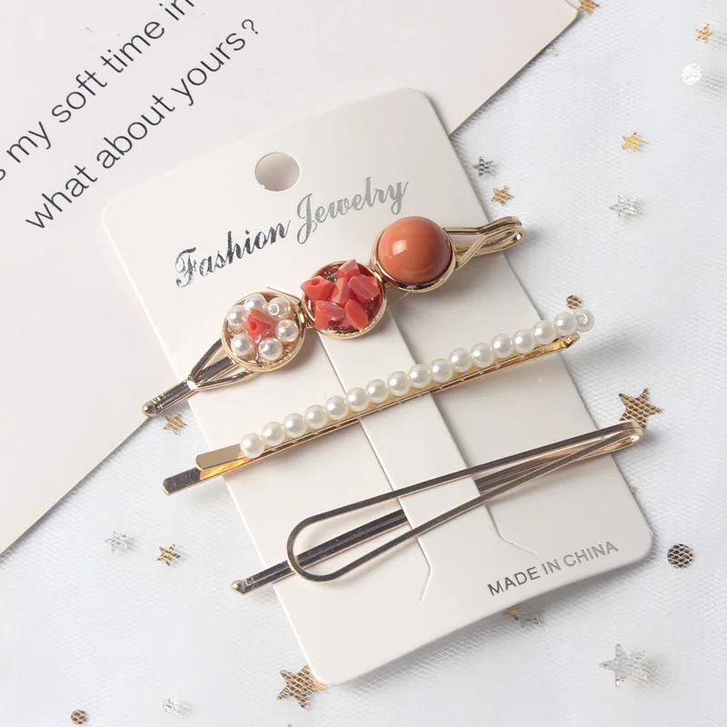 Hair clip 7 3 шт., заколки для волос с жемчугом Для Девочек, Модные металлические заколки для волос, заколка для волос, женские заколки для волос, аксессуары для укладки волос на свадьбу - Цвет: Hair clip 7