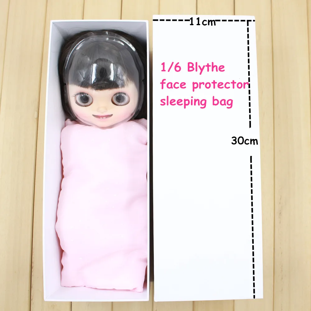 Защитное лицо куклы Blyth и спальный мешок pinky в белой коробке подходит для 1/6