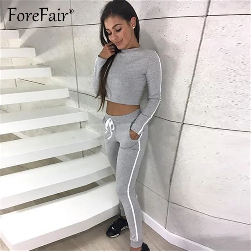 Forefair Повседневное спортивный костюм женский комплект 2 шт. 2018 осень красный