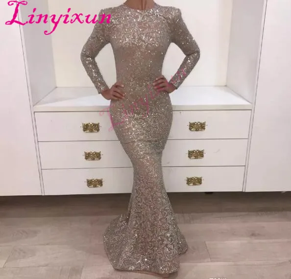 Реальные фотографии 2018 Хрустальные Вечерние платья темно шампанского с круглым