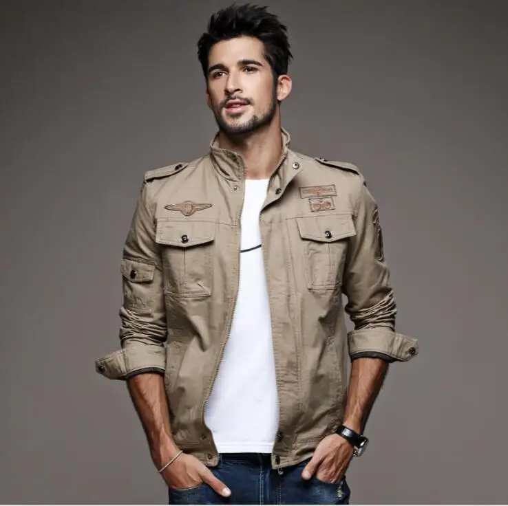

Tailor Pal Love Autumn Jacket Men Reflective Windbreaker Bomber Jacket Stand Collar Cotton Military Uniform Jacket Coat 6XL #5