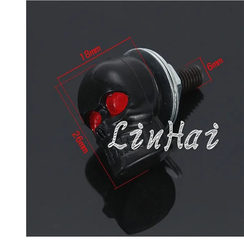10X черный мотоцикл номерной знак рамка Болт Винты череп застежка красный глаз|screw