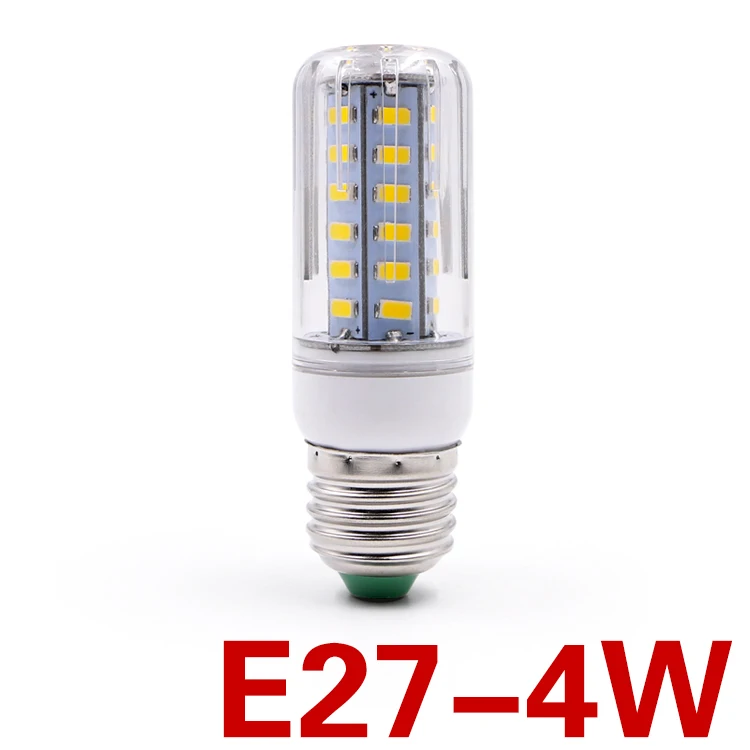 E27 4W EnwYe E27 E14 Светодиодный светильник-кукуруза, настоящая мощность, 9 Вт, 12 Вт, SMD2835, 220 В, 240 в, кукурузная лампа, люстра, свеча, светодиодный светильник для украшения дома - Испускаемый цвет: E27 4W