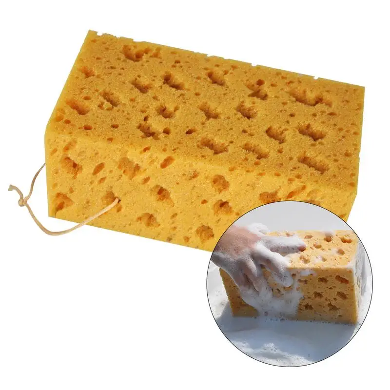 Yellow 21*11*9 см большая сотовая губка Коралловая губка Супер Абсорбирующая губка Автомобильная губка для чистки ткани сильное поглощение воды - Цвет: Yellow