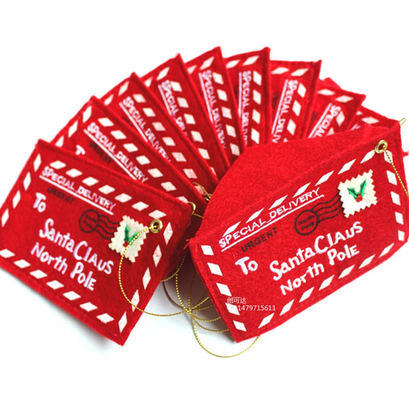 10 шт./лот Рождественское украшение ручной работы Прямоугольная форма конверта