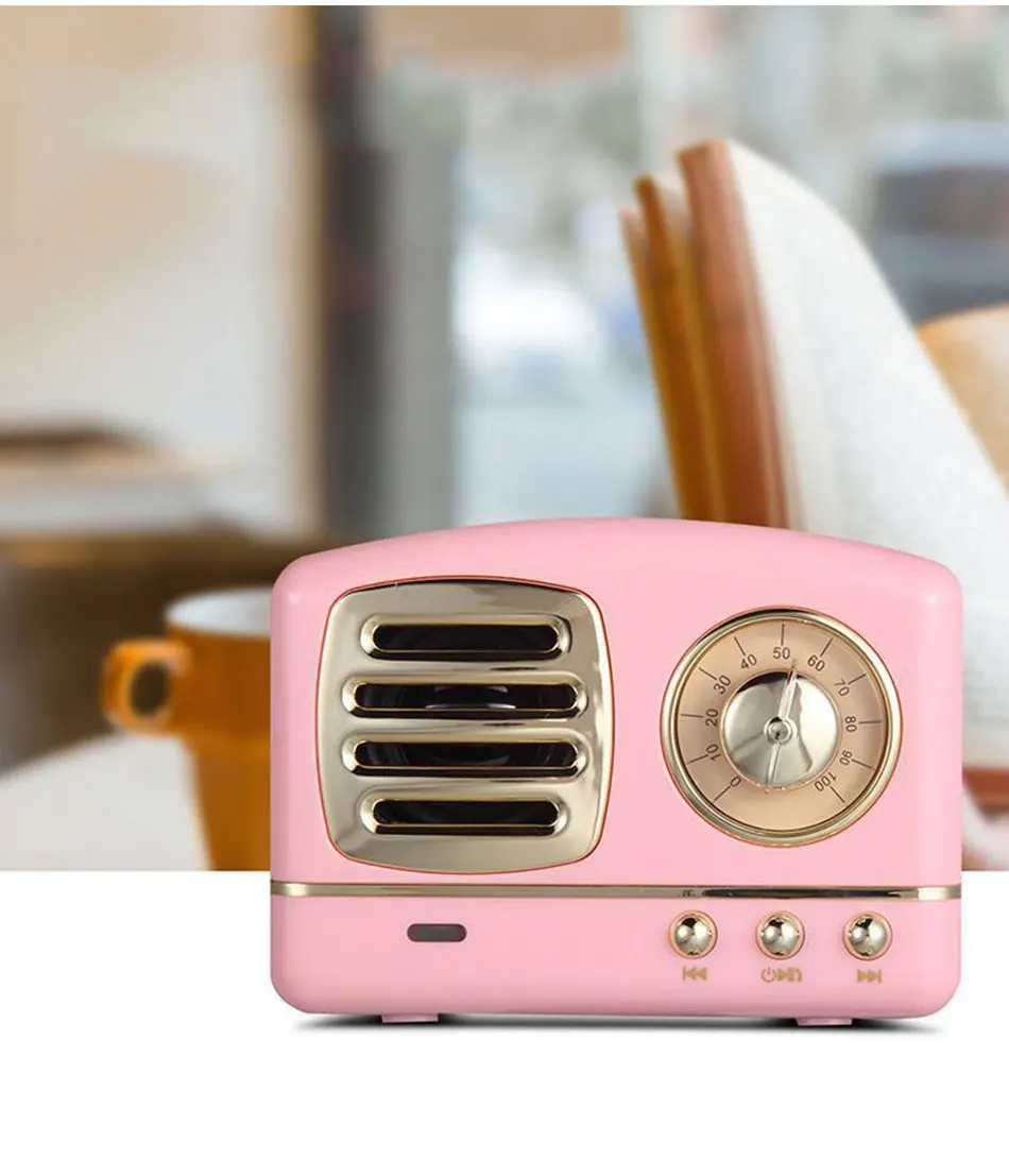 Retro Bluetooth Speaker Radio Card Subwoofer Creative Gift Mini Antique Small Speaker