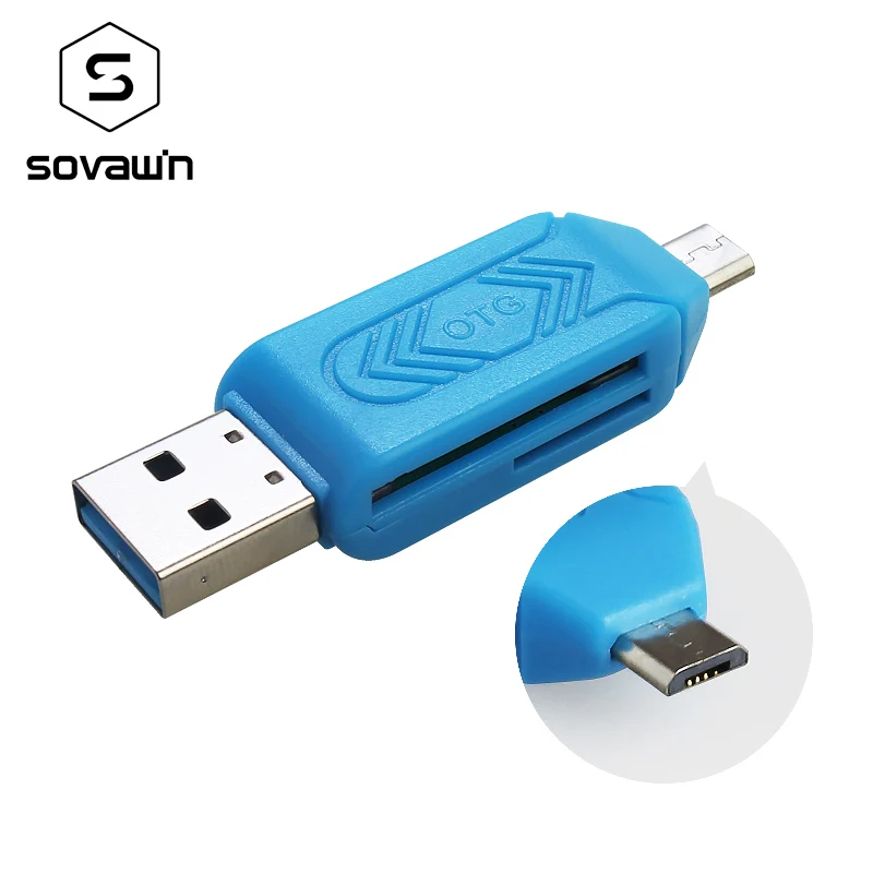 Sovawin Универсальный кардридер Micro USB OTG SD TF 4 в 1 мобильный телефон компьютер 2 0 карта