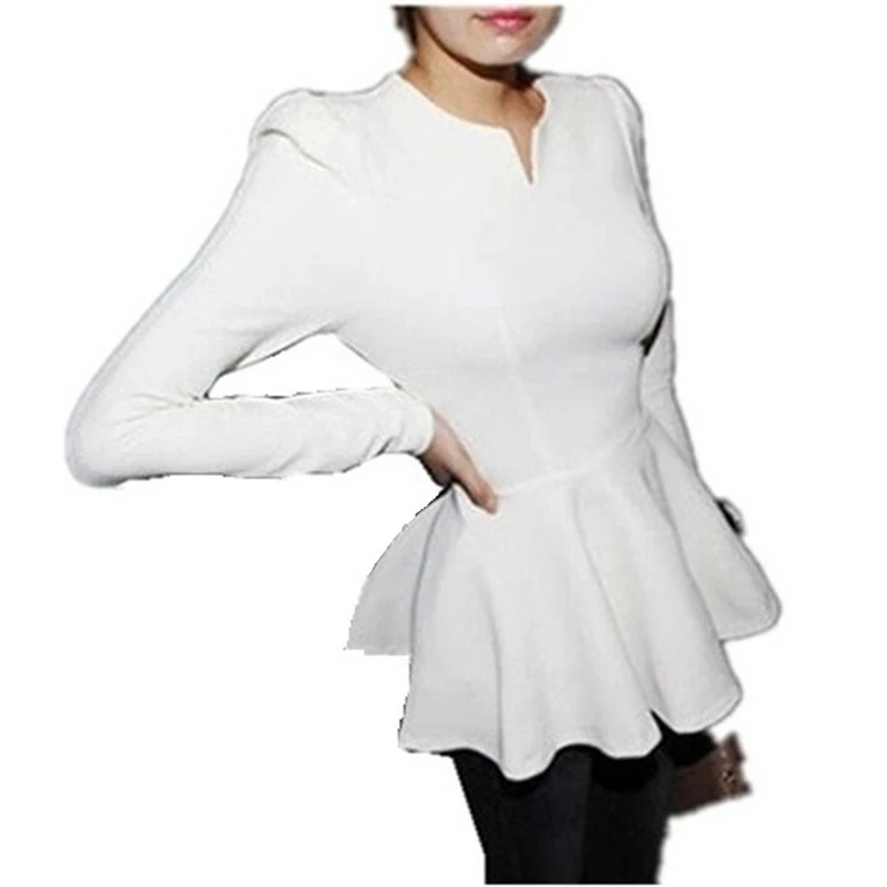 Женская Повседневная Блузка с V образным вырезом и оборками|blouse shirt|long sleeve ruffle