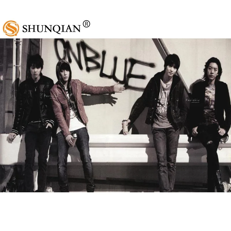 Новое поступление Шелковый постер KPOP CNBLUE с индивидуальным принтом модный