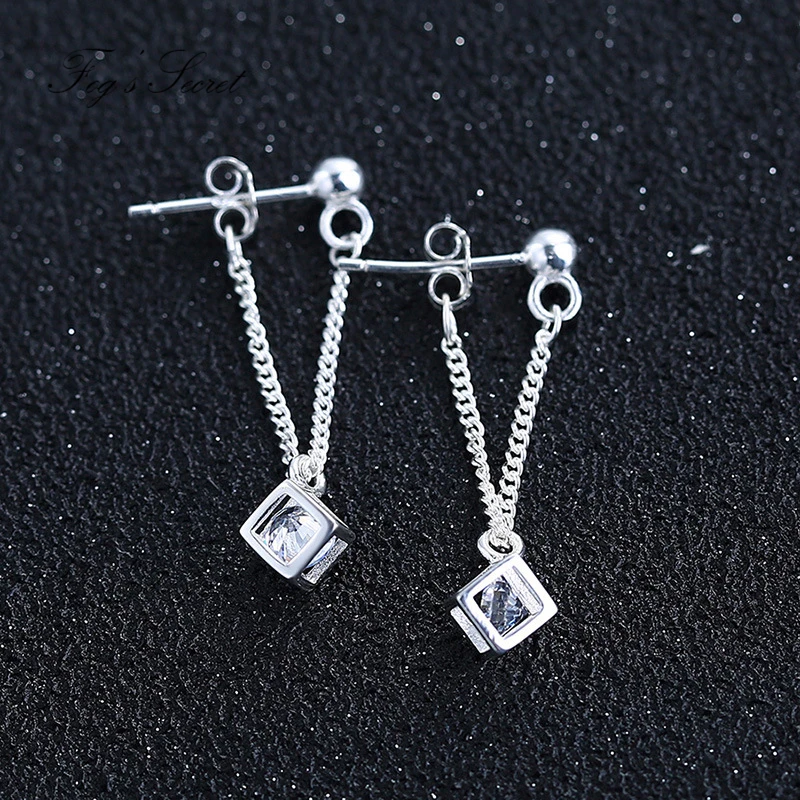 Подлинный реальный 100% S925 стерлингового серебра fine Jewelry квадратный