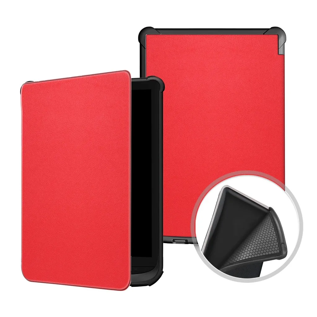Тонкий умный кожаный чехол подставка для Pocketbook 632/627/616 Lux 4/Basic 2 защитный простой и
