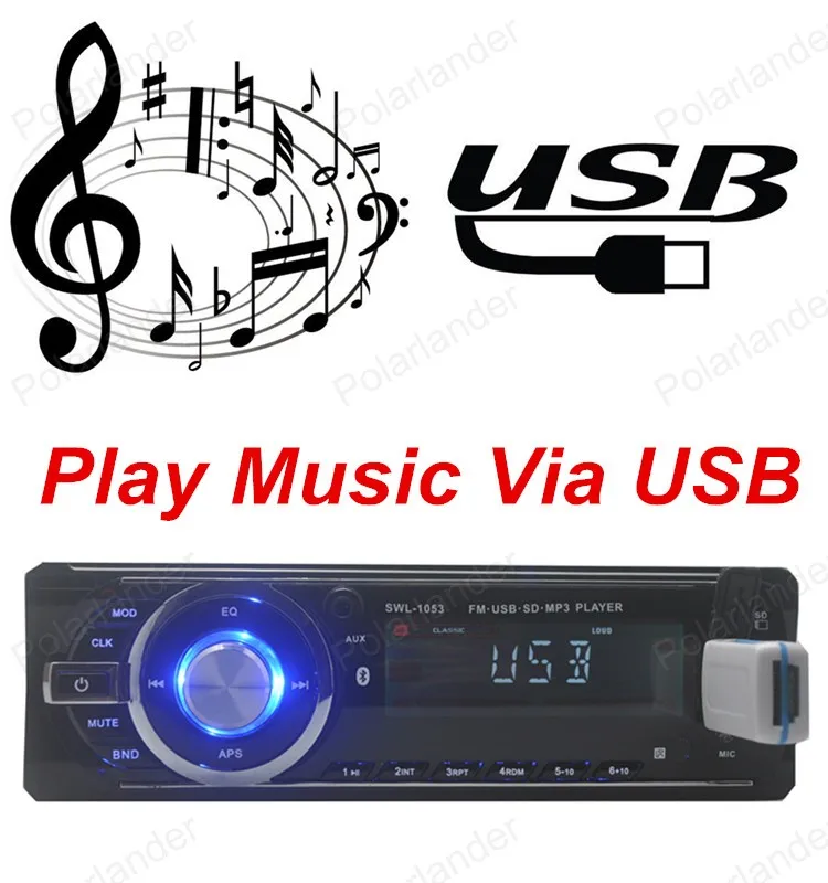 Лучшие продажи 1 Din Автомобильный Радио Поддержка USB/SD/EQ/Bluetooth/FM/Aux/часы Функция