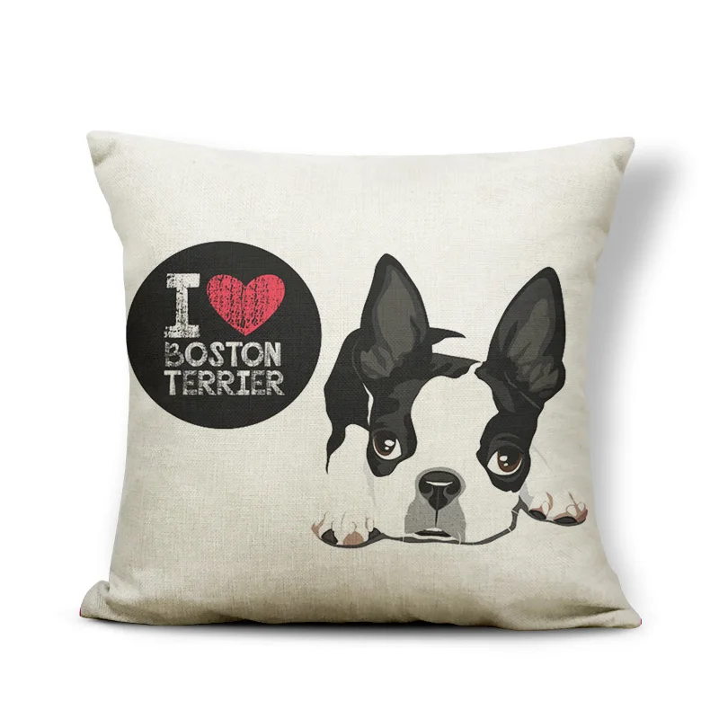 Lovely Bull Terrier Beagle Cushion Covers Boston Boxer Dog Pillow Cases Bulldog Cat Chihuahua Doberman Home Decor | Дом и сад