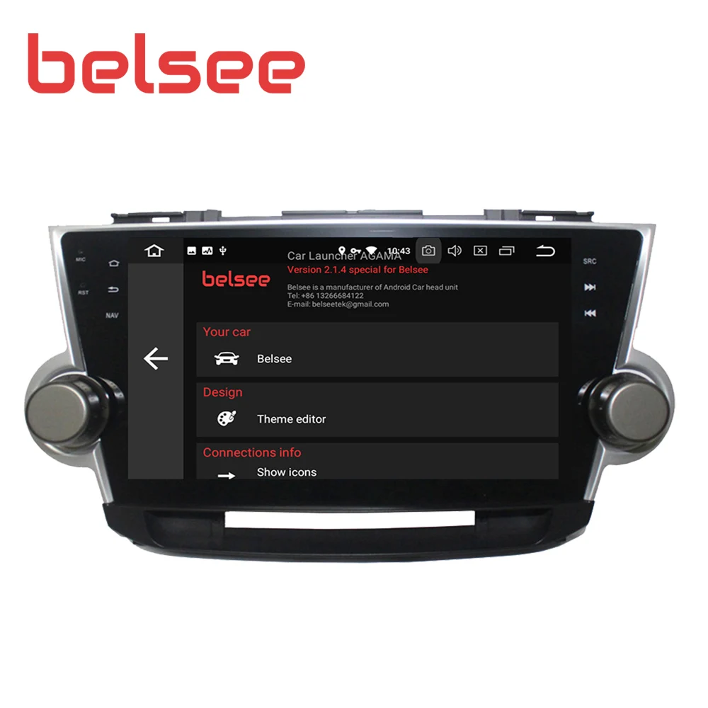 Belsee Android 9 0 для Toyota Highlander 2008-2014 10 1 &quotips Экран Wi-Fi Bluetooth стерео радио автомобильное с