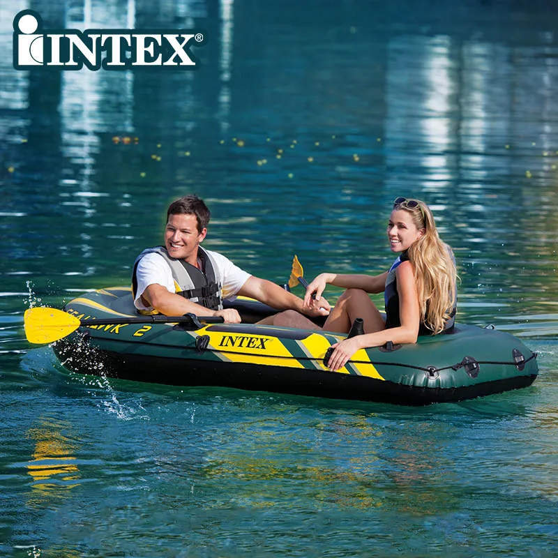 Надувная лодка для Каяка INTEX68347 2 человека гребная рыболовная утолщенная с