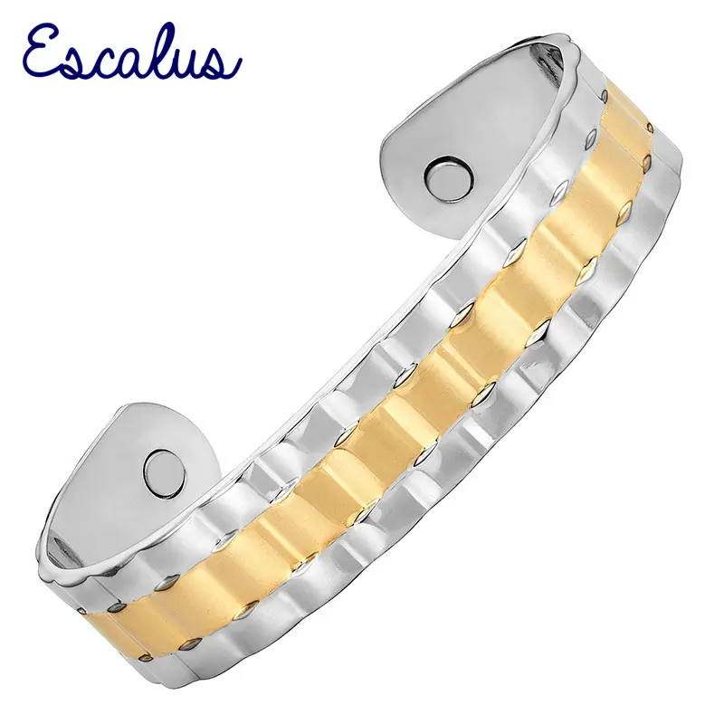Мужские ретро браслеты обручи эскалус двухцветные золотистые серебристые