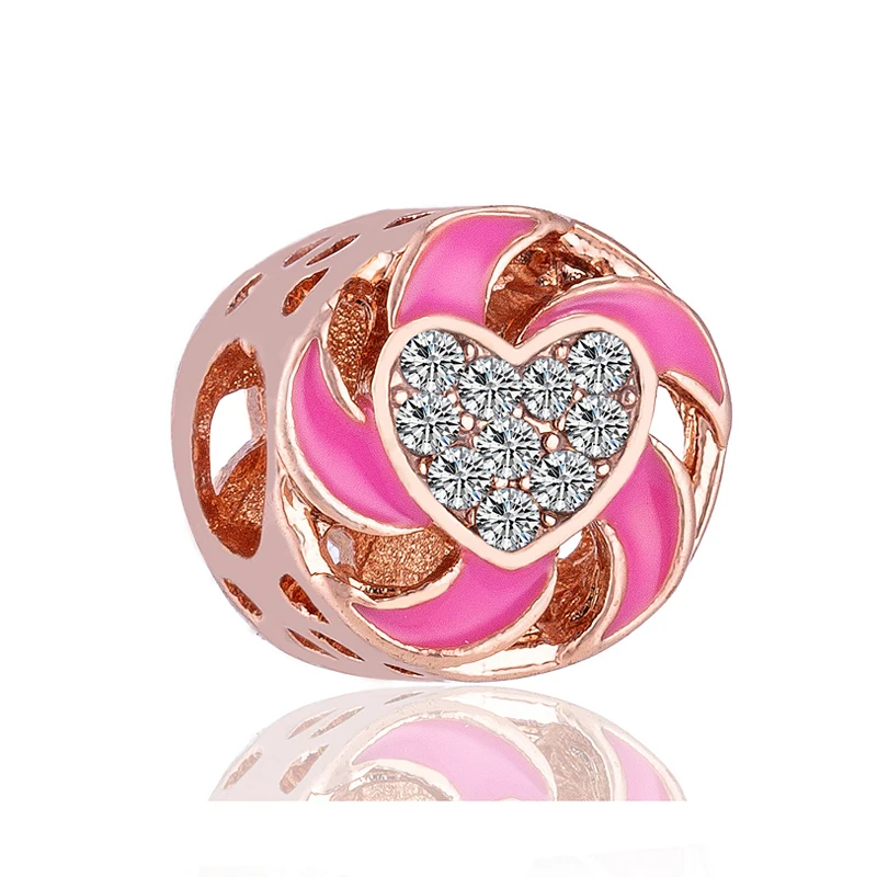 Luxurious Crystal Small Flower Four-leaf Clover Butterfly Heart Mickey Beads Fit Pandora Charms Bracelets for Women DIY Jewelry | Украшения