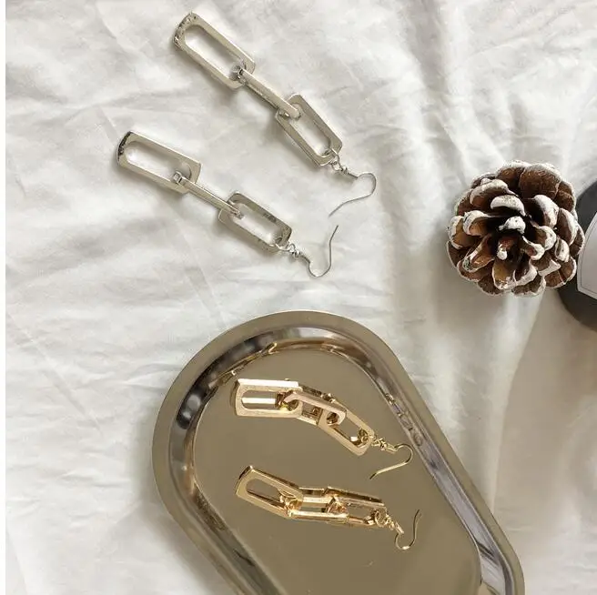 Ey333 2018 разнообразные геометрические прямоугольные серьги в полоску крупные