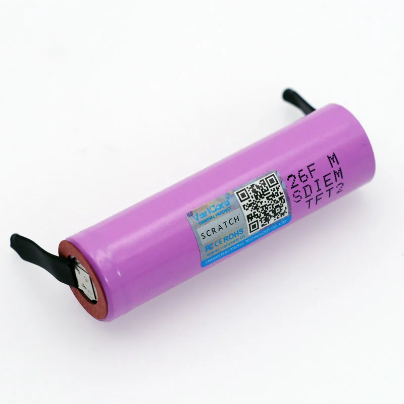 VariCore Новый 18650 ICR18650 26FM 2600mAh li ion 3 7 v перезаряжаемый аккумулятор + DIY никелевые