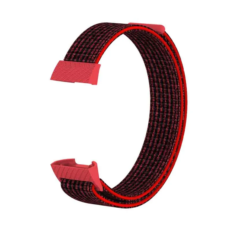 Black Red Нейлоновый ремешок Sorrea для Fitbit Charge 3 Band, умный фитнес-браслет, спортивные часы, браслет на запястье, Сменные аксессуары - Цвет: Black Red
