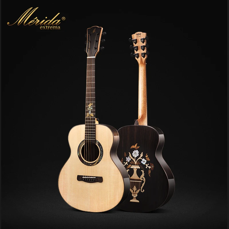 Мерида твердая древесина КоА гитара из палисандра гриф гитарра Acustica Cutaway | Спорт и