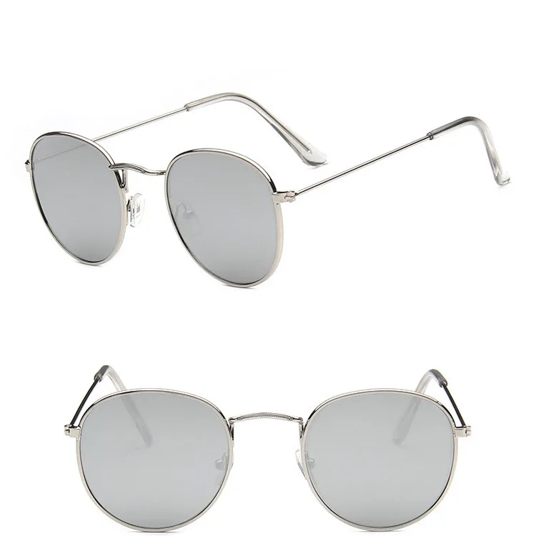 LeonLion Металлические овальные Солнцезащитные очки женские зеркальные Классические Ретро Винтажные уличные очки мужские очки для вождения UV400 - Цвет линз: SilverSilver