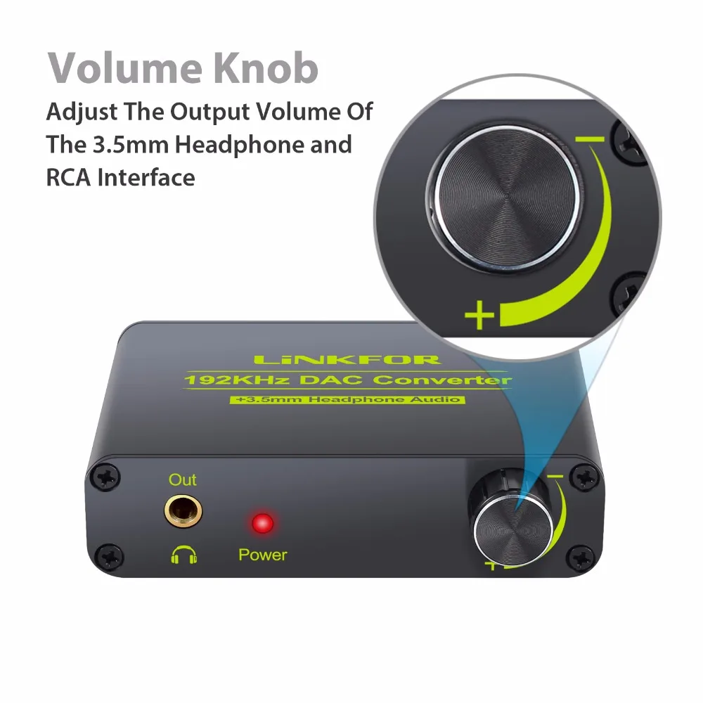 ESYNiC 192 кГц ЦАП конвертер цифровой аналоговый аудио SPDIF коаксиальный Toslink RCA