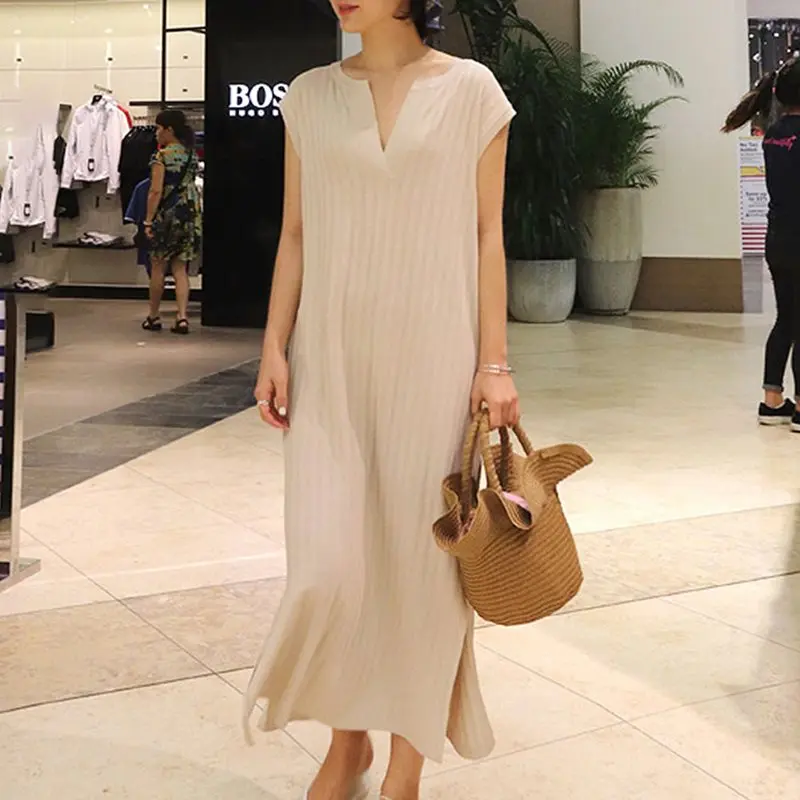Элегантные Простые милые офисные женские винтажные летние корейские длинные