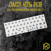 daisy 40 custom mechanical keyboard kit supports tkg tools underglow rgb led pcb 40 programmed mx alps matias double spacebar