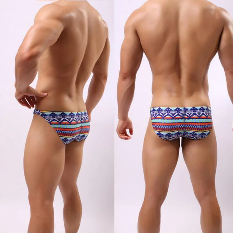 Новый купальник с принтом и низкой талией мужской сексуальный пляжные шорты