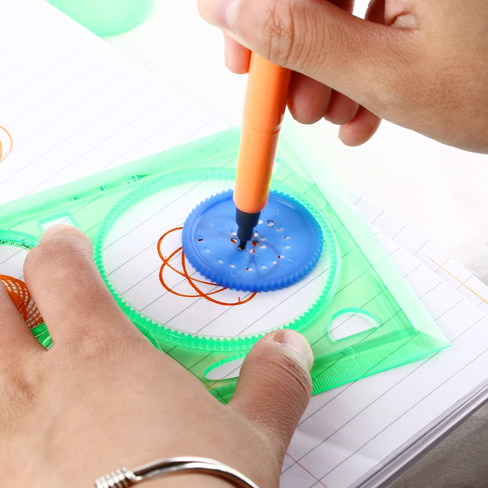Случайный цвет! Линейка спираль для рисования 1 шт.|spirograph ruler|drafting stencilruler spirograph |