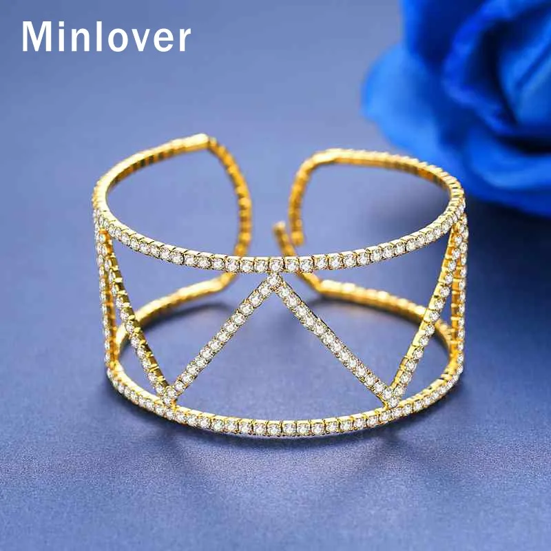 Minlover модные Кристальные геометрические браслеты для женщин Простые невесты