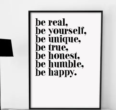 Лидер продаж Картина на холсте с английскими иероглифами слова Цитата Be yourself