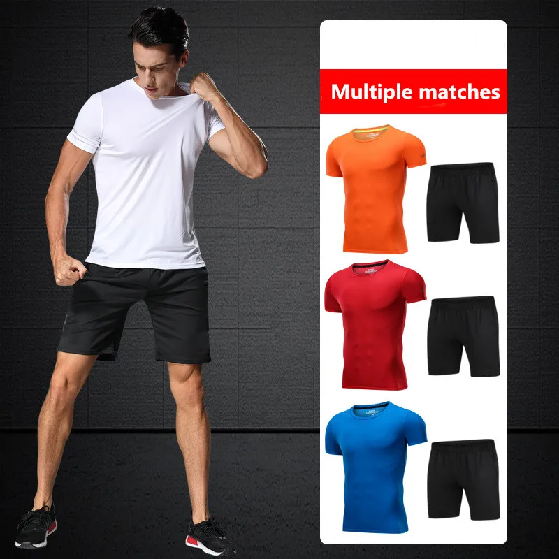 

Fitness sportswear Men's Gym training Athletic physical workout Clothes Suits Running jogging Sports clothing Tracksuit Dry Fit