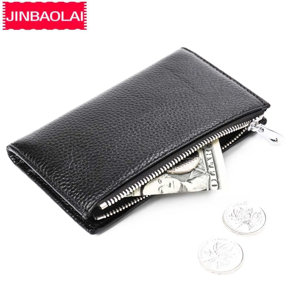 JINBAOLAI из натуральной коровьей кожи Для мужчин кошельки 8 держатель для карт молнии с длинным кошельки тонкий модный бренд качественный кошелек для мужчин