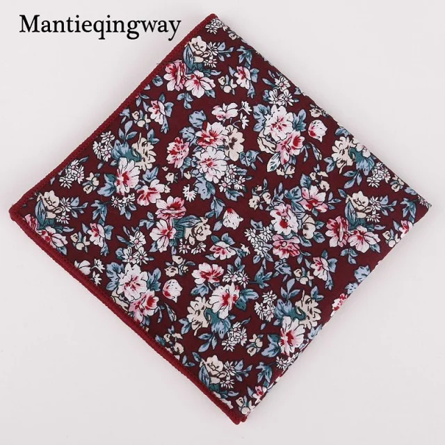 MFJ063 Mantieqingway Новое поступление хлопок цветочный принт Карманный платок мужской строгий деловой Свадебный кармашек квадратные женские носовые платки - Цвет: MFJ063