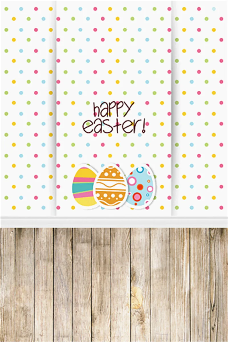 

Happy Easter Colorful Eggs Photography Background For Children Wooden Floor Real Backdrop For Photo Studio Custom Photo Props
