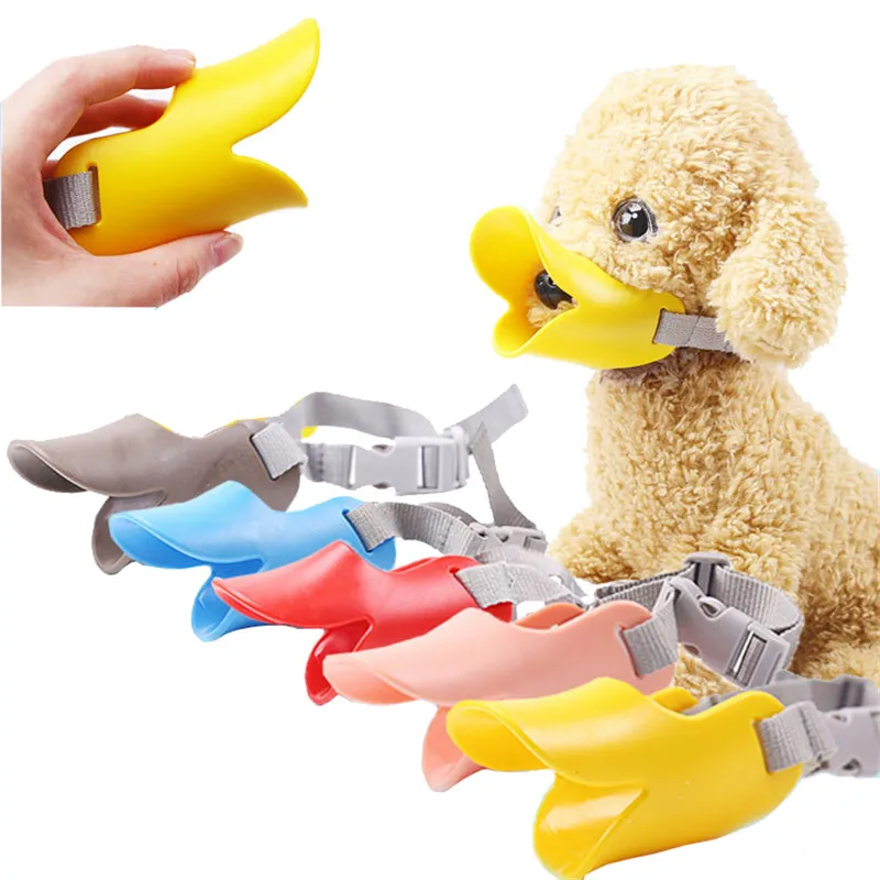 5 Color Anti-Biting Pet Dog Muzzles Rubber Pet Duck Mouth Mask Puppy Chihuahua Beagle Pug Muzzles Dog Accessories Pets Supplies