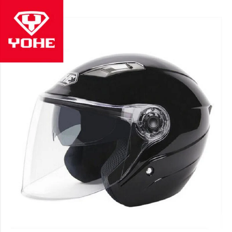 Мотоциклетный шлем YOHE Half Face с двойными линзами мотоциклетные шлемы ПК козырьком