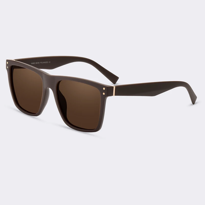 C02Brown AOFLY, Мужские поляризационные солнцезащитные очки, винтажные, мужские солнцезащитные очки, полароидные линзы, модные, брендовые, дизайнерские очки, Oculos Gafas De So AF8033 - Цвет линз: C02Brown
