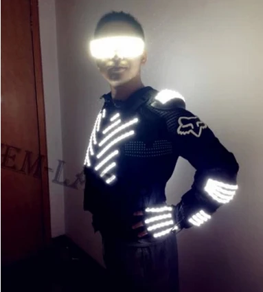 Новинка 2017 модная светящаяся одежда светодиодные фонари костюмы костюм наряд