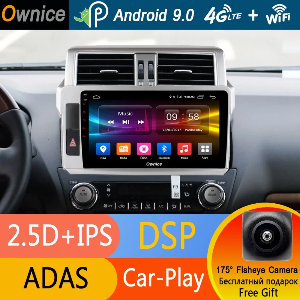 10 1 &quotIPS Android 9 0 Octa Core для TOYOTA PRADO/LC150/150 2014 2015 автомобильный DVD Радио GPS плеер 4 ГБ ОЗУ 32