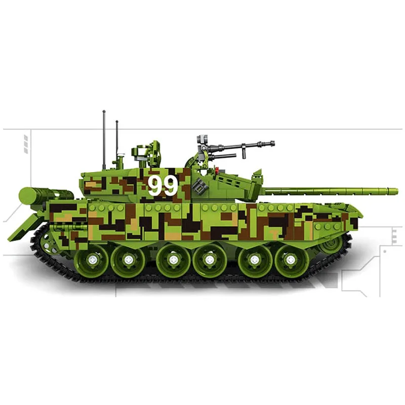 New 632002 1339pcs Military Series Type 99 Main Battle Tank Model Building Block set Bricks Toys For children Boy's Gift |