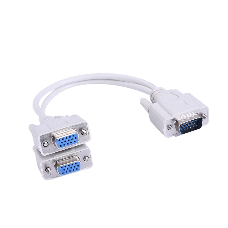 15 Pin VGA папа 2 Женский Y сплиттер Кабель SVGA монитор адаптер удлинитель конвертер