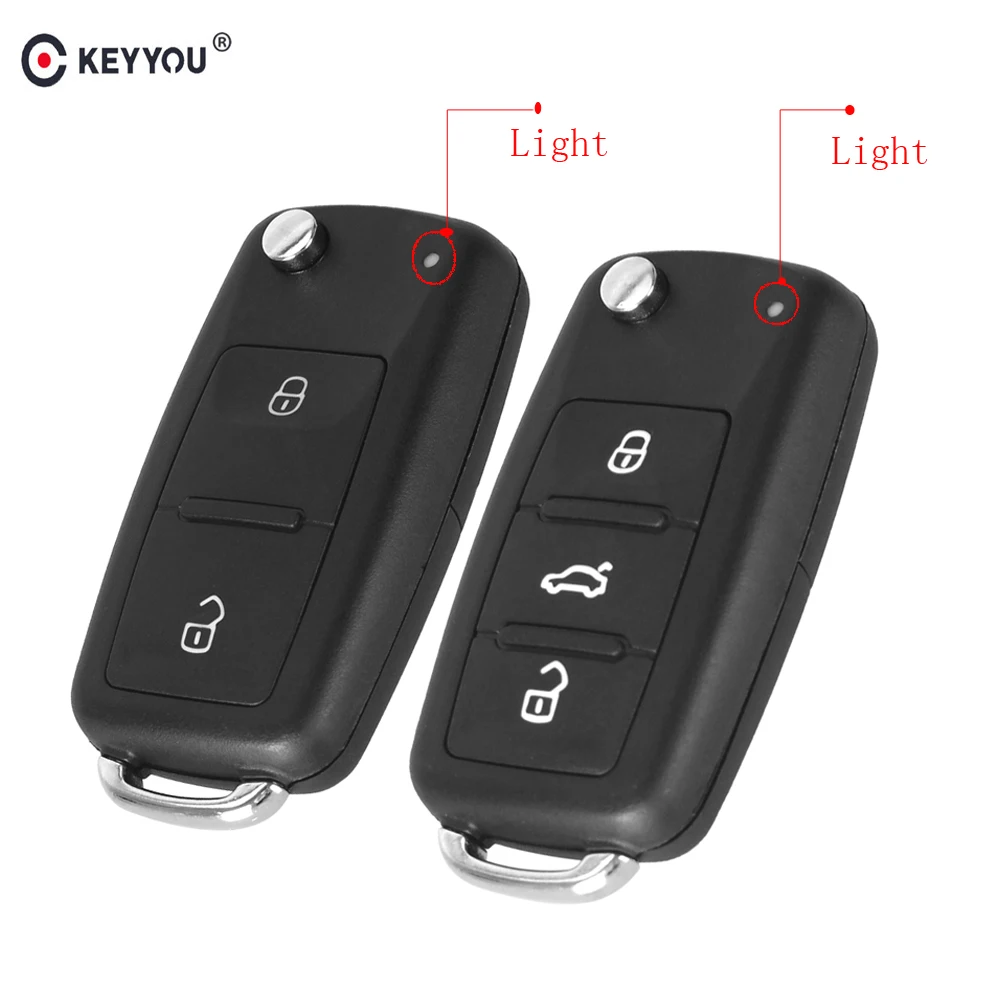 Ключ брелок KEYYOU дистанционный Складной Корпус ключа для Volkswagen VW Polo Tiguan Golf Jetta Beetle