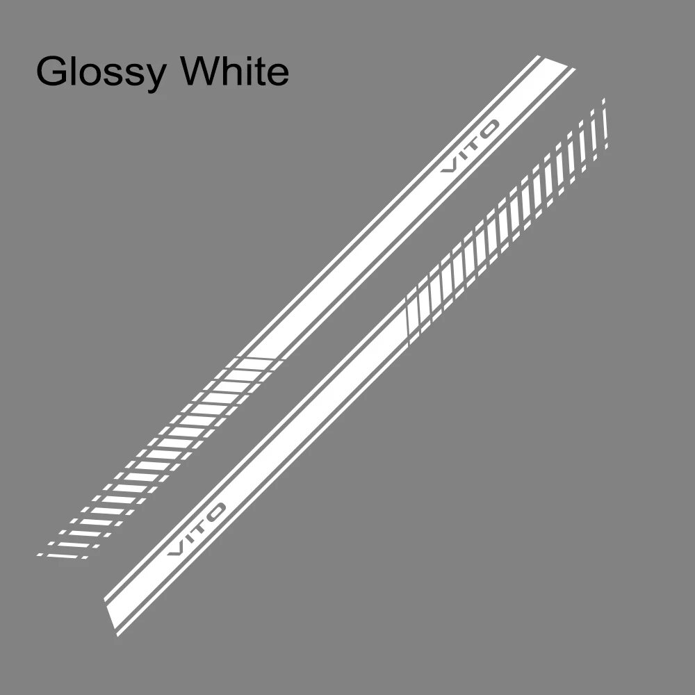 Glossy White 2 шт., автомобильные наклейки в полоску, виниловые Авто стильные графические наклейки, стильные автомобильные аксессуары для Mercedes Benz Vito V Class W447 V260 - Color Name: Glossy White