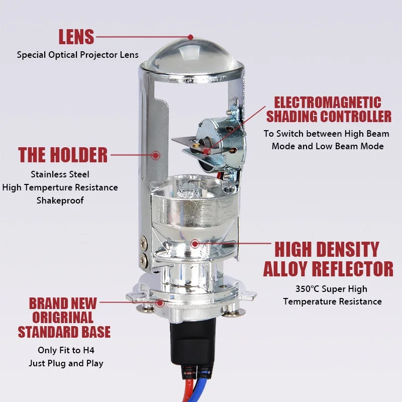 55 Вт H4 Bi-Xenon лампы без потерь HID свет с 1 5 &quotМини объектив проектора 6000K 4300K Hi/Lo луч